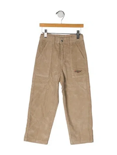 Pre-owned Off-white Babies' Diagonal Splat Corduroy Logo Pants In Neutral