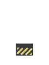 Off-white Diagonal-tape Card Case In Black