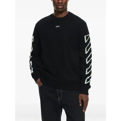 Off-white Diagonal-arrow Sweater In Black