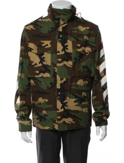 Pre-owned Off-white Diagonals Camo Camouflage Print Utility Jacket In Green