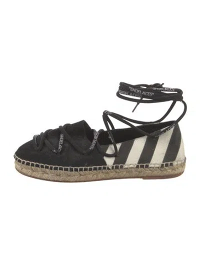 Pre-owned Off-white Diagonals Canvas Espadrilles In Black