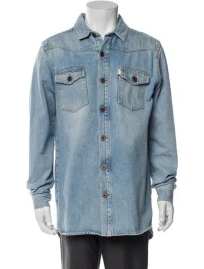 Pre-owned Off-white Diagonals Denim Jacket In Blue