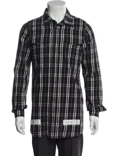 Pre-owned Off-white Diagonals Plaid Print Shirt In Black