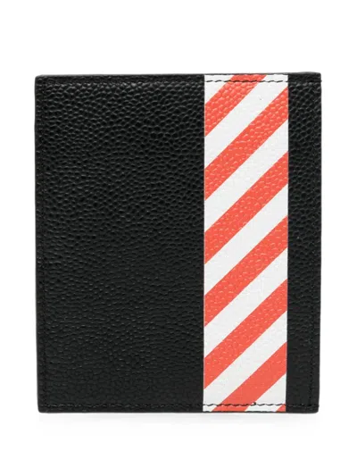 Off-white Diagonals-print Cardholder In Black