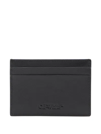 Off-white Diagonal-stripes Card Case In Black