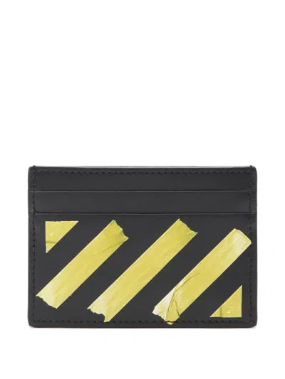 Off-white Diagonal-tape Card Case In Pattern