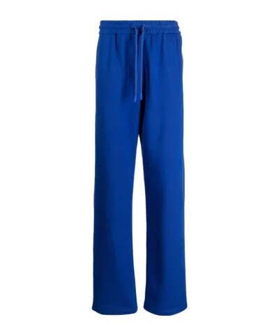 Off-white Diag-stripe Embroidered Track Pants In Cobalt Blue