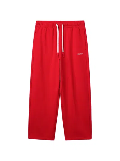 Off-white Diag-stripe Track Pants In Red