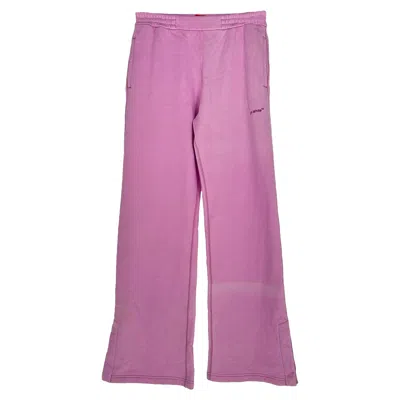 Pre-owned Off-white Diag-striped Straight-leg Sweatpants In Purple Cotton
