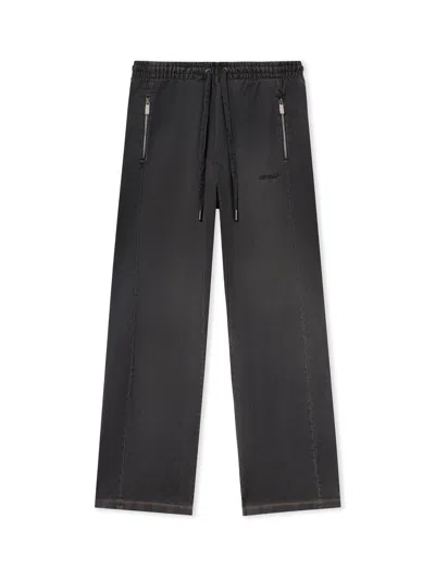 Off-white Distress Diag Slouchy Sweatpant In Black