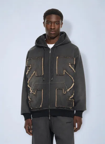 Off-white Distress Diag Slouchy Sweatpant In Black