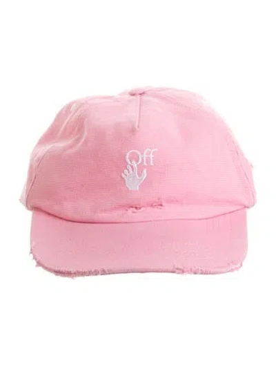 Pre-owned Off-white Distressed Logo Strapback In Pink
