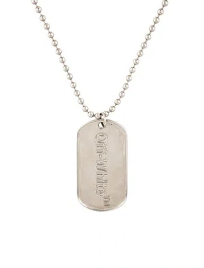 Pre-owned Off-white Dog Tag Necklace, 28" In Multi