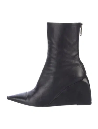 Pre-owned Off-white Doll Leather Boots In Black