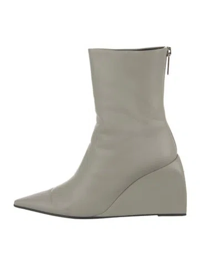 Pre-owned Off-white Doll Leather Boots In Gray