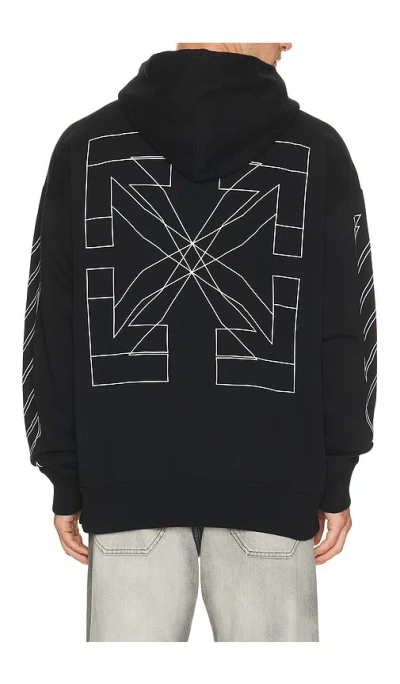 Off-white Double Arrow Skate Hoodie In Black