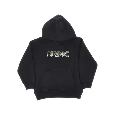 Off-white Double Logo Print Hoodie Kids In Blue