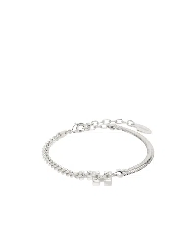 Off-white Double-arrow Bracelet In Silver