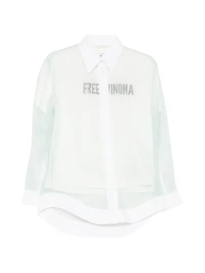 Off-white Double-layer Shirt Shirt In White
