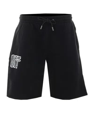 Off-white Drawstring Elastic-waist Shorts In Black