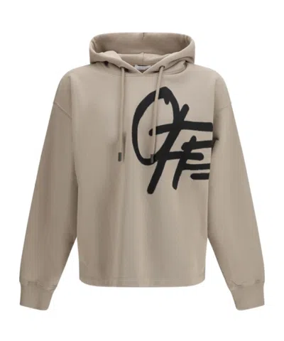 Off-white Drawstring Hooded Sweatshirt In Neutral