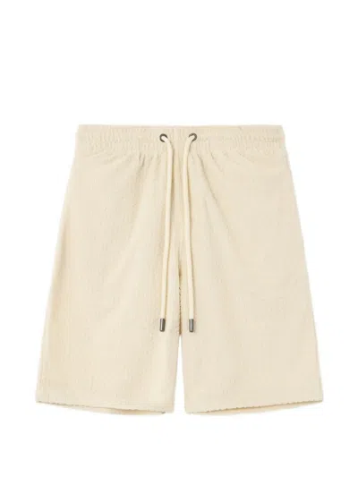 Off-white Drawstring-waist Terrycloth Shorts In Neutral