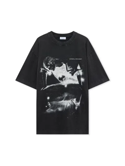 Off-white Dreaming Narciso T-shirt Dress In Fade Out Black White