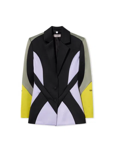 Off-white Duchesse Color Block Blazer In Multi