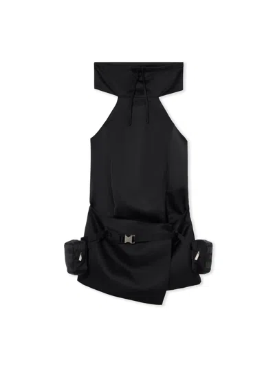 Off-white Duchesse Pocket Belt Dress In Black