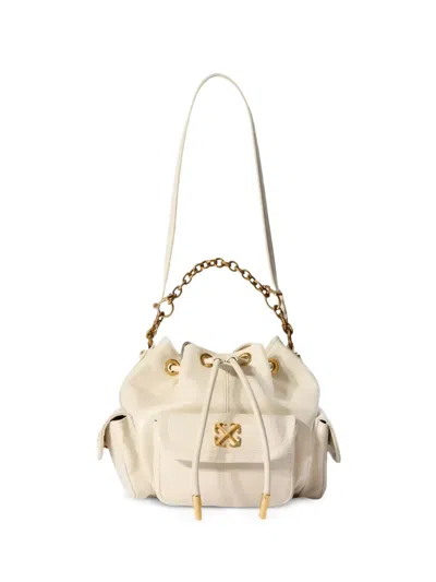 Off-white Dumbo.b Leather Bucket Bag In Neutral