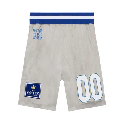 Pre-owned Off-white Dyed Vi Sat 00 Loose Shorts 'flint Grey/electric Blue' | Women's Size 44 In Gray