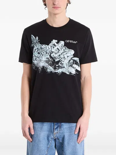 Off-white Graphic Logo Crew Neck Short Sleeve T-shirt In Black