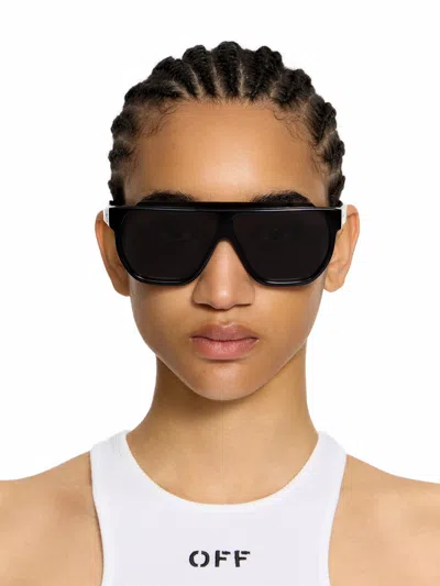 Off-white Earth Dark Grey Lens Sunglasses In Black