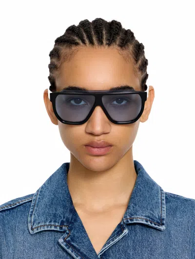 Off-white Earth Light Blue Lens Sunglasses In White