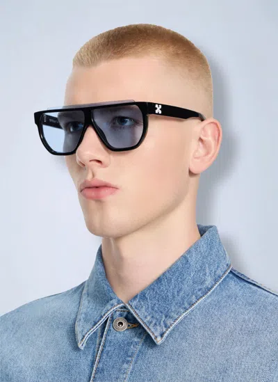 Off-white Earth Light Blue Lens Sunglasses In Black