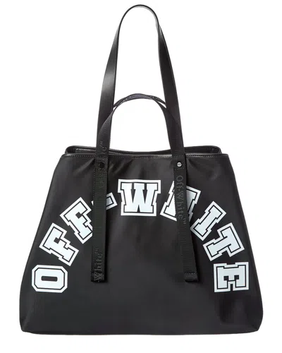 Off-white ™ East West Large Leather-trim Tote In Black