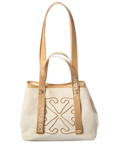 Off-white ™ East West Small Canvas & Leather Tote