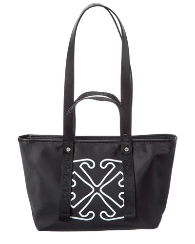 Off-white ™ East West Small Leather-trim Tote In 1001