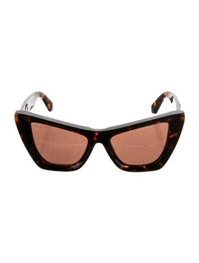 Pre-owned Off-white Edvard Cat-eye Sunglasses In Brown