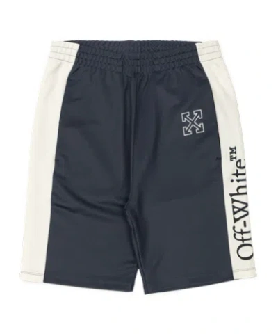 Off-white Elastic-waist Shorts In Blue
