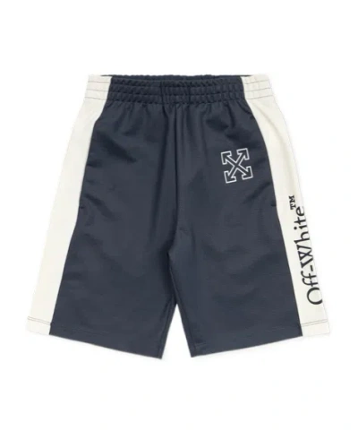 Off-white Elastic-waist Shorts In Blue