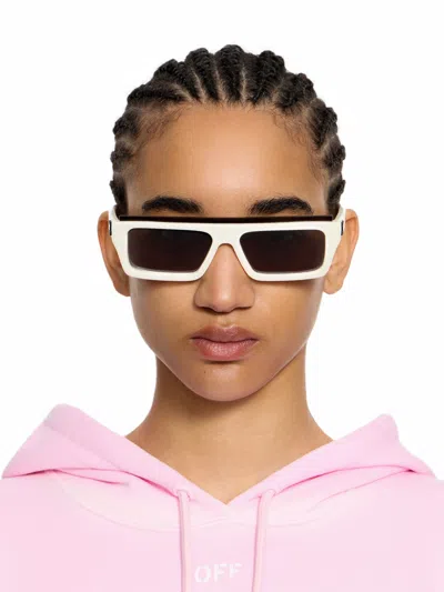 Off-white Elizabeth S Dark Grey Lens Sunglasses In Neutral