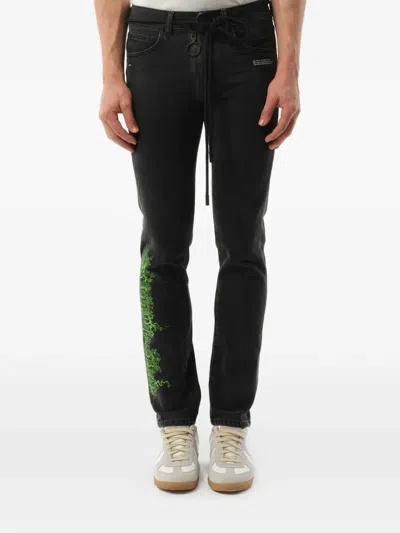 Off-white E.m Slim-fit Jeans In Black