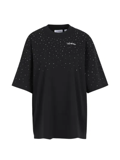 Off-white Embellished Logo T-shirt In Black
