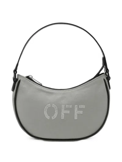 Off-white Embellished-logo Shoulder Bag In Blue