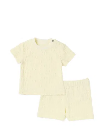 Off-white Babies' Embossed Logo-pattern Shorts Set In Neutral