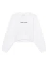 Off-white Embroidered Arrow Script Crop Crewneck In White