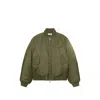 Off-white Embroidered Nylon Bomber Jacket In Green