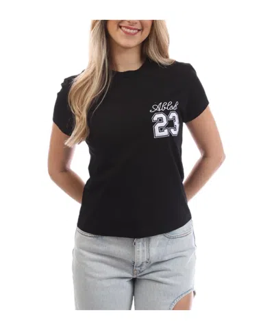 Off-white Embroidered Fitted T-shirt In Black