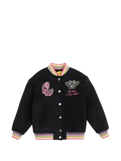 Off-white Embroidered Jacket In Black
